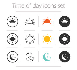 time of the day simple icons set