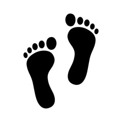 two footprint / foot print flat icon for apps and websites