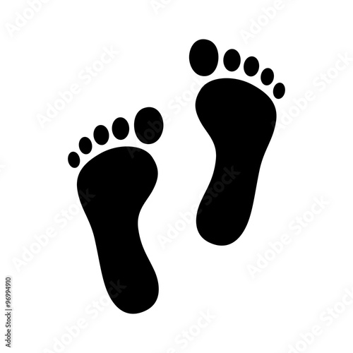 Fotografie, Obraz Two footprint / foot print flat icon for apps and websites