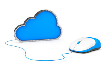 Aufkleber - Computer Mouse and Internet Cloud