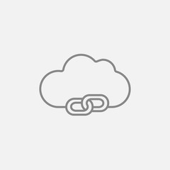 Poster - Cloud computing line icon.