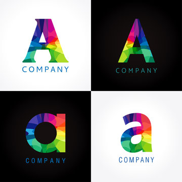 Company A logo. The colorful logotype for businesses with the letter A.