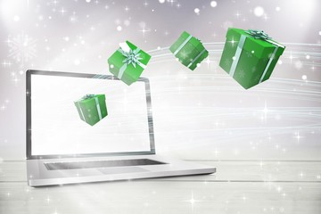 Poster - Composite image of green presents