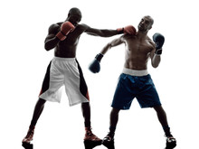 Men Boxers Boxing Isolated Silhouette