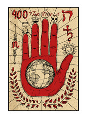 Sticker - The tarot card in color. The World.