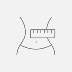 Poster - Waist with measuring tape line icon.