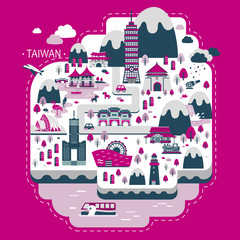 Sticker - Taiwan travel concept