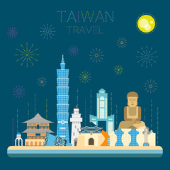 Wall Mural - Taiwan travel poster design