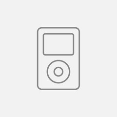 Poster - MP3 player line icon.