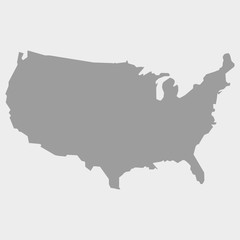 Aufkleber - Map of the USA in gray on a white background