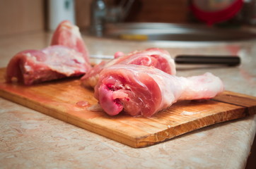 Canvas Print - chicken pieces in kitchen