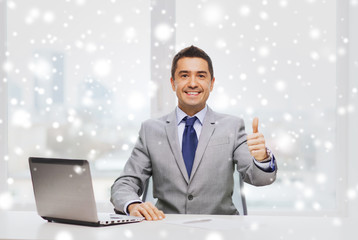 Wall Mural - businessman working with laptop in office