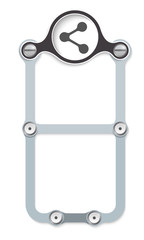 Poster - vector vertical frame with screws and share icon