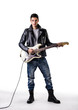 © theartofphoto - Man in Leather Jacket Playing Electric Guitar