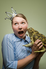 Office Worker Holding A Frog