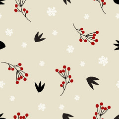 Sticker - Christmas Floral Seamless Pattern