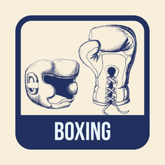 Canvas Print - Boxing sport design 