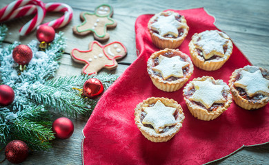 Sticker - Decorated Christmas tree branch with holiday pastry