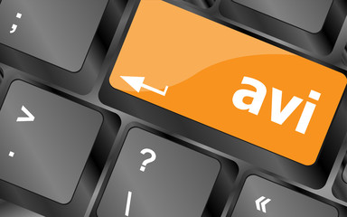 Poster - Closeup of avi key in a modern keyboard keys, vector illustration
