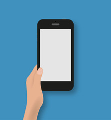 Aufkleber - hand holding black touch phone