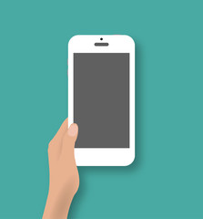 Aufkleber - hand holding white touch phone