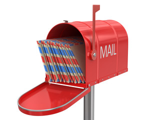 Poster - Open mailbox with letters (clipping path included)