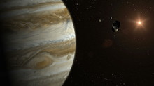 Voyager Spacecraft Orbiting Jupiter