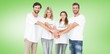 © vectorfusionart - Happy volunteers with hands together