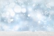 canvas print picture - Weihnachtlicher Bokeh-Hintergrund in blau-weiß Farben mit Schnee