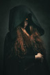 Fire witch with black robe