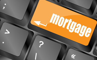 Poster - Keyboard with single button showing the word mortgage, vector illustration