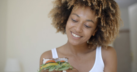 Woman Having Breakfast In Bed