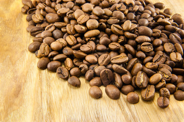 Poster - Coffee beans on vintage wooden board