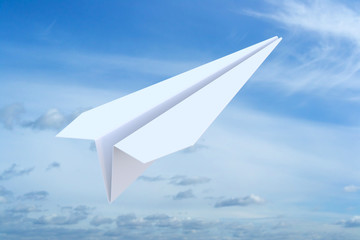 Poster - Paper Plane on the blue sky