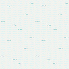 Poster - Abstract seamless pattern with hand drawn waves for wrapping