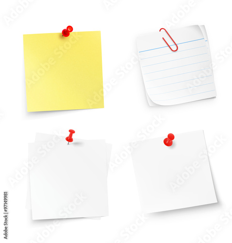 Fotografía Set of note isolated on white background