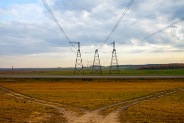 Wall Mural - High voltage electricity pylons