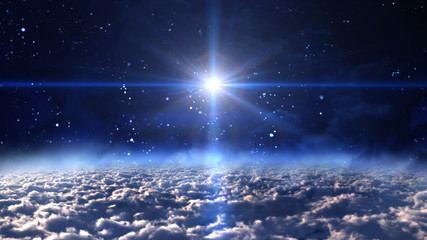 Wall Mural - space glow star lens flare center