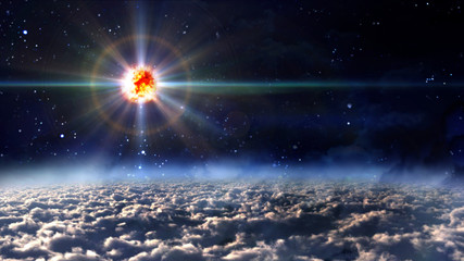 Wall Mural - space star planet explosion