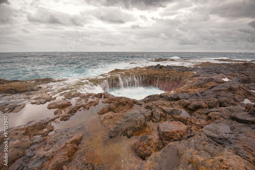 Fotografia, Obraz Blowhole, Bufadero de la Garita in Telde, Gran Canaria, Canary island, Spain
