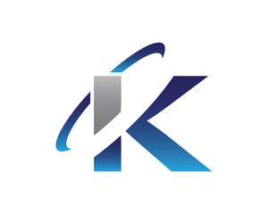 K Swoosh Letter Initial Logo