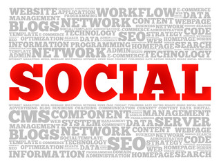 Poster - Social word cloud, business concept