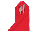 Red napkin with cutlery