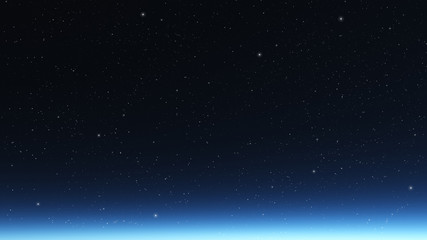 Wall Mural - blue planet and stars. space background. 3d render.