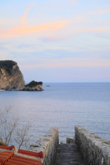 Wall Mural - Old town of Budva, Montenegro at a sunset