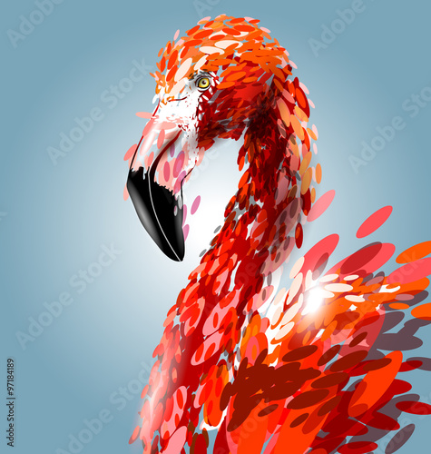 Cuadros en Lienzo Vector illustration of flamingo