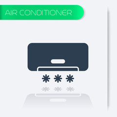 Sticker - air conditioner icon, vector illustration