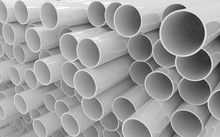 Tubes PVC Pipes Isolated On White Background