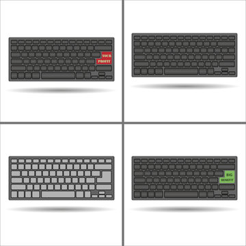 set of keyboard with shadow