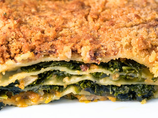 Lasagne with green kale,